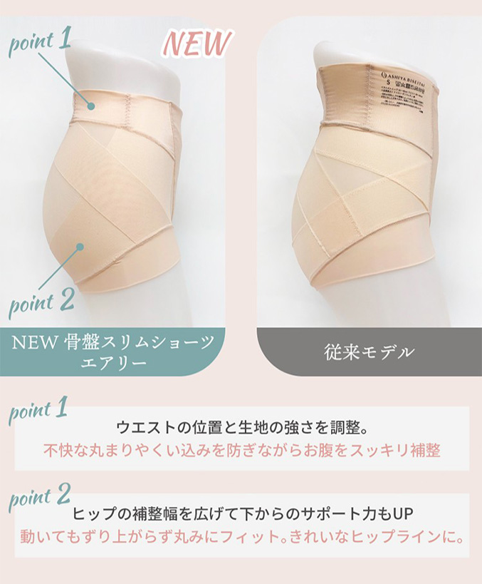 芦屋美整体 2枚組 シームレス 骨盤スリムショーツ エアリー CY1198