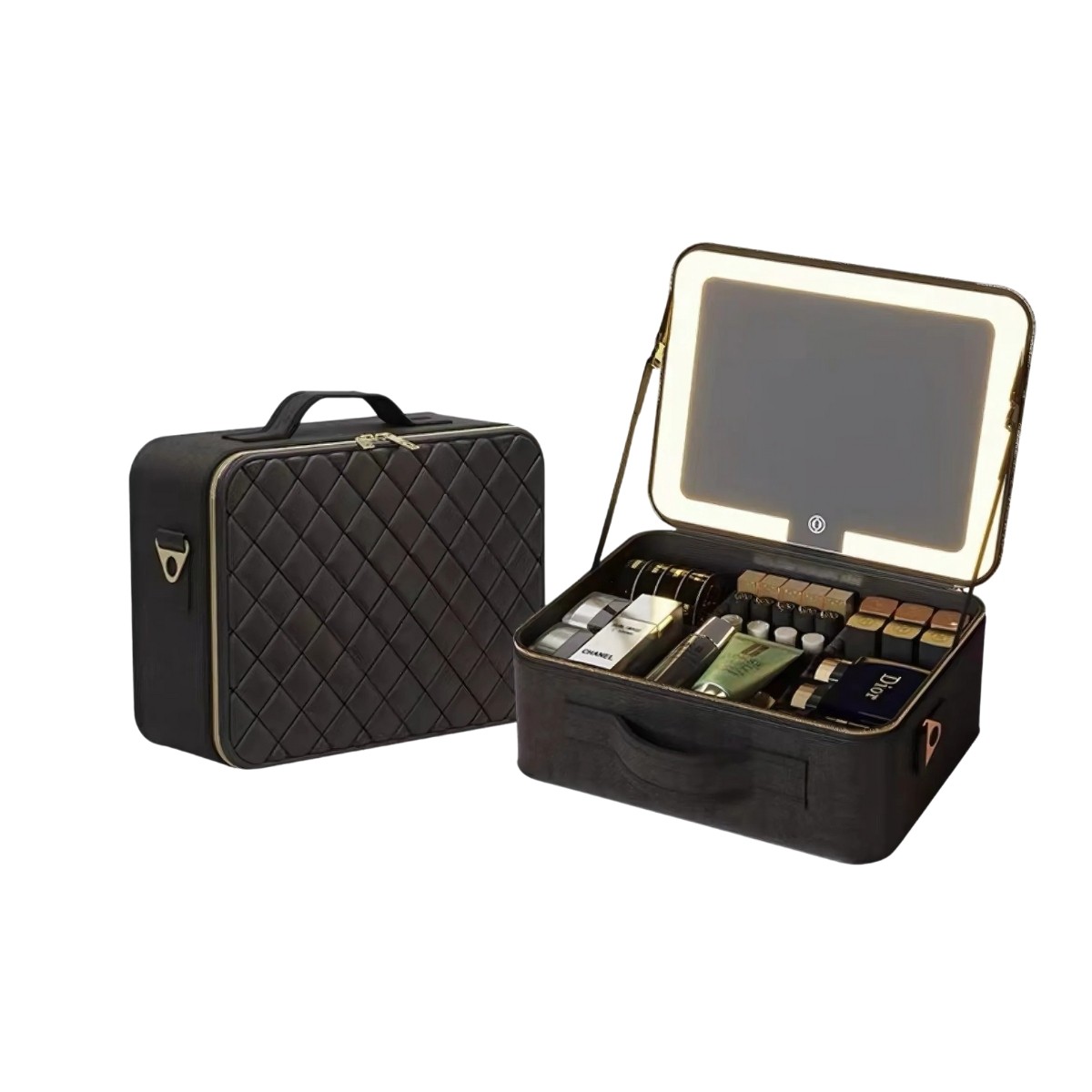 メイクボックス ライト付き 鏡 ミラーは取り外し可能 鏡付き 持ち運び