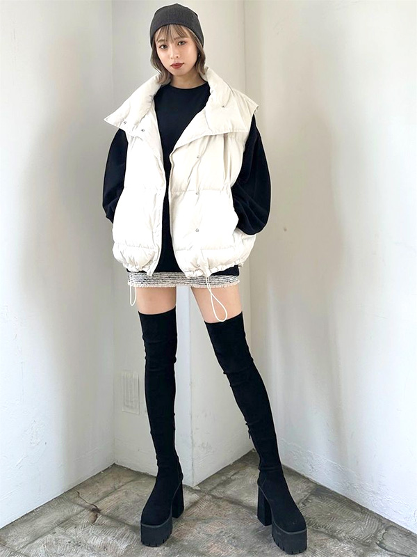 EMODA（エモダ） 厚底 ブーツ スクエア フィット ロング ブーツ