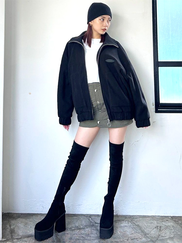 EMODA（エモダ） 厚底 ブーツ スクエア フィット ロング ブーツ