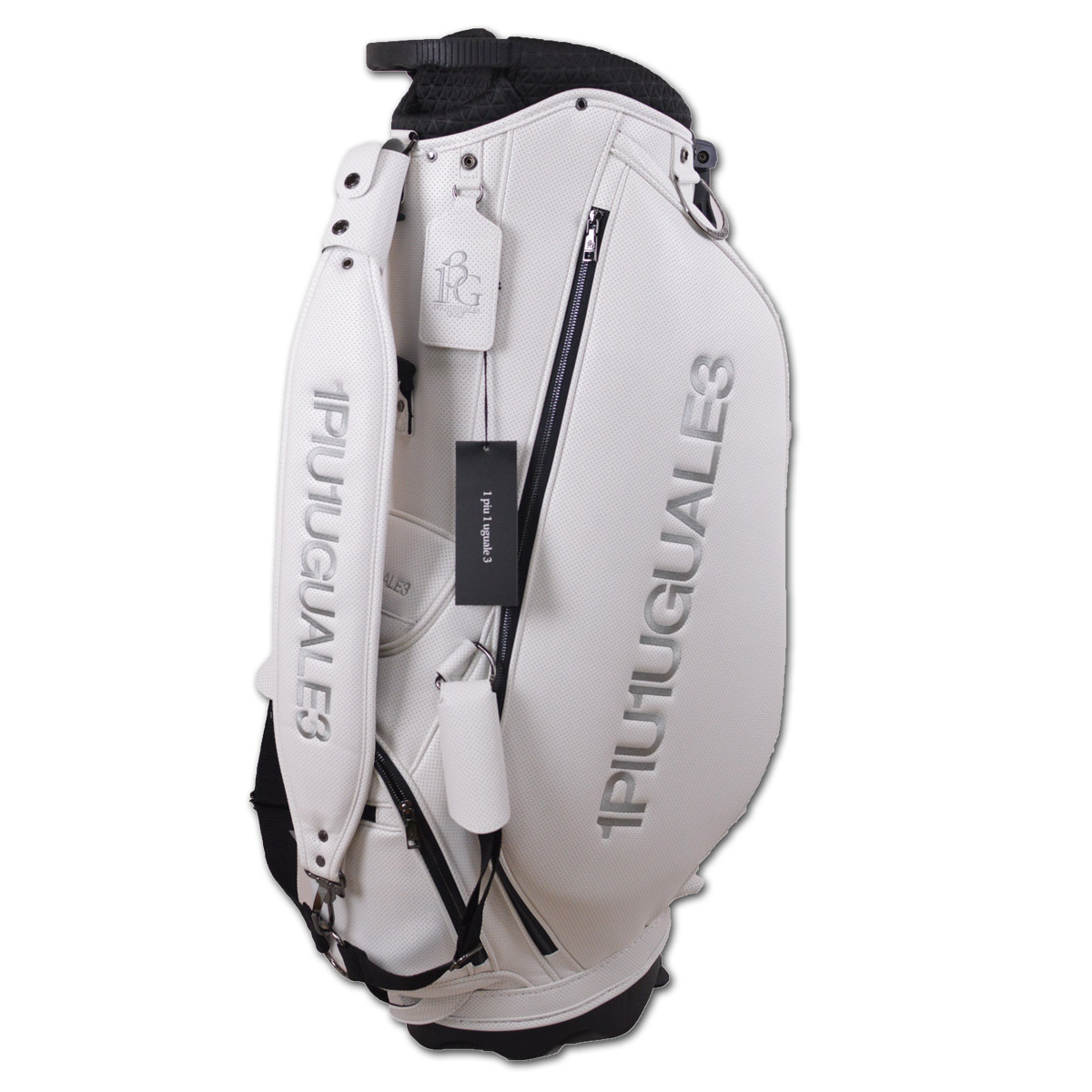 1PIU1UGUALE3 GOLF キャディバッグ スタンド式 メンズ 黒 白 grg397