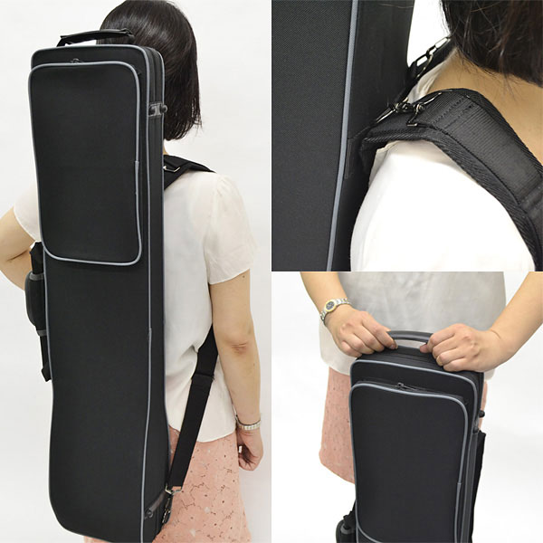 古月琴坊 NKC-03 ブラック 二胡用セミハードケース 軽量 リュック可 ニ