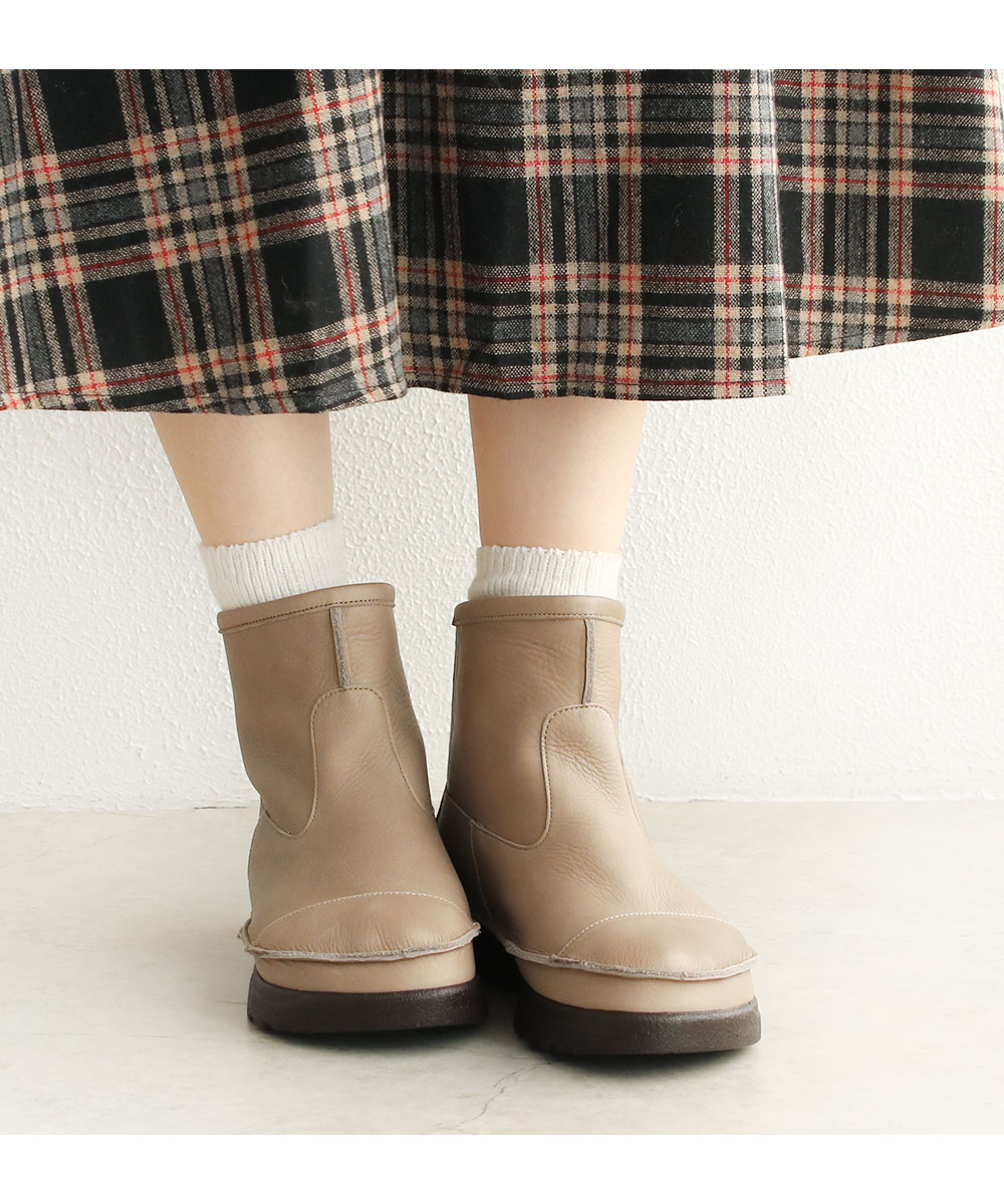 サイドゴアブーツ レディース 本革 編み上げブーツ 歩きやすい 疲れ