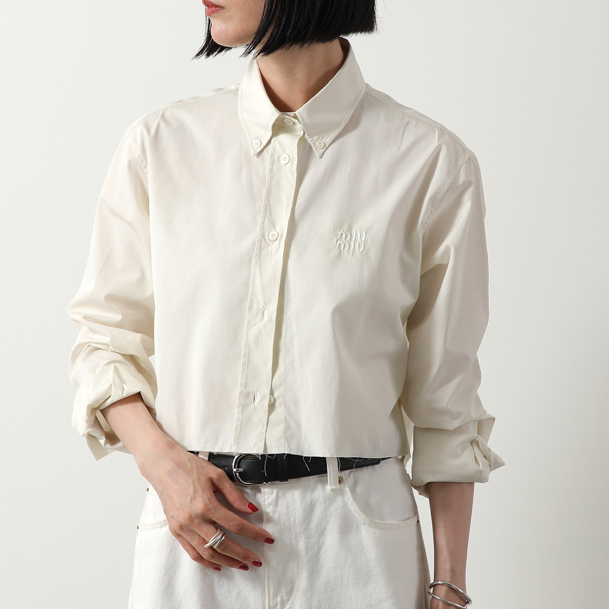 miu miu（ミュウミュウ） ポプリンシャツ MK1694 10RG レディース 長袖