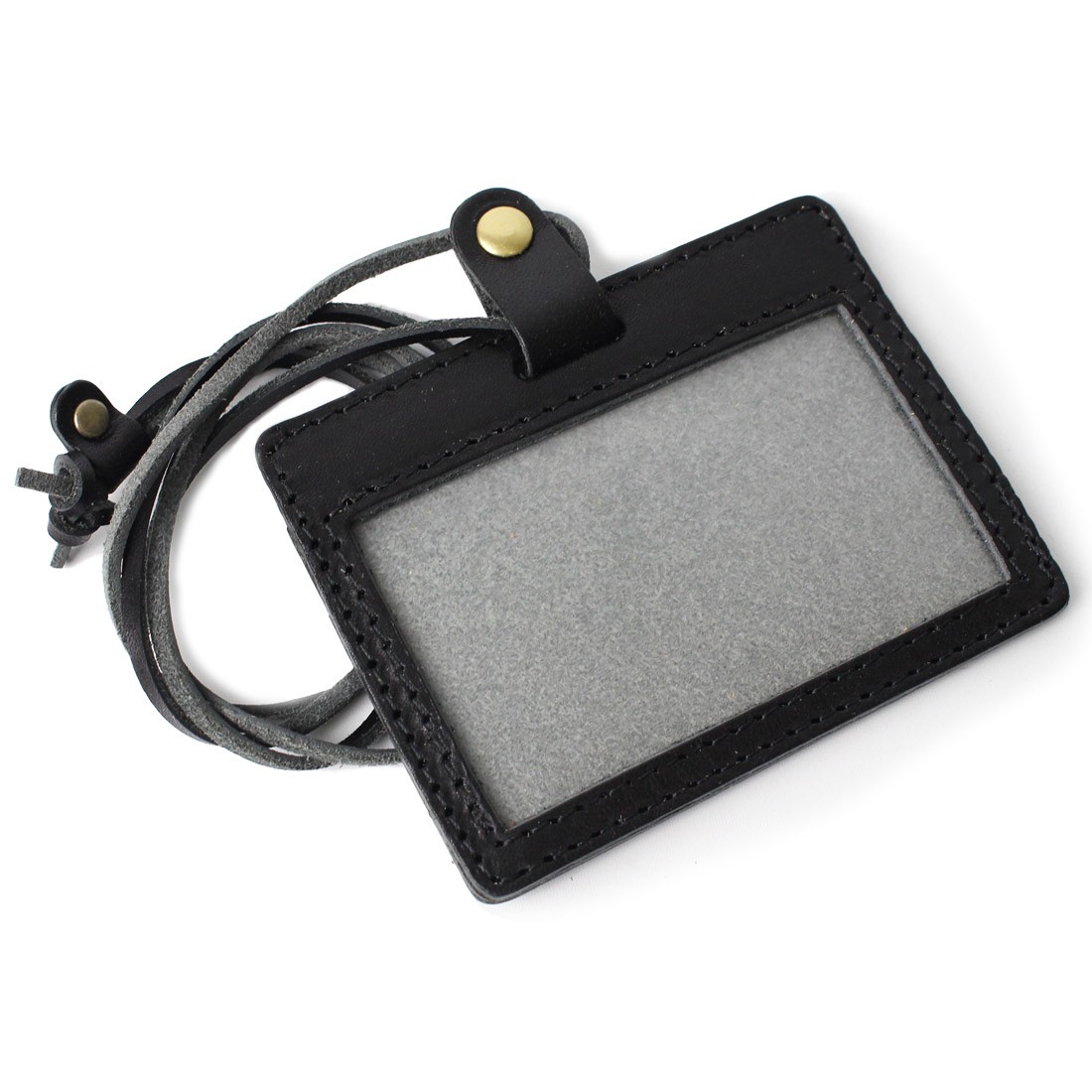 IDカードホルダー 栃木レザー ネックストラップ カードホルダー 革