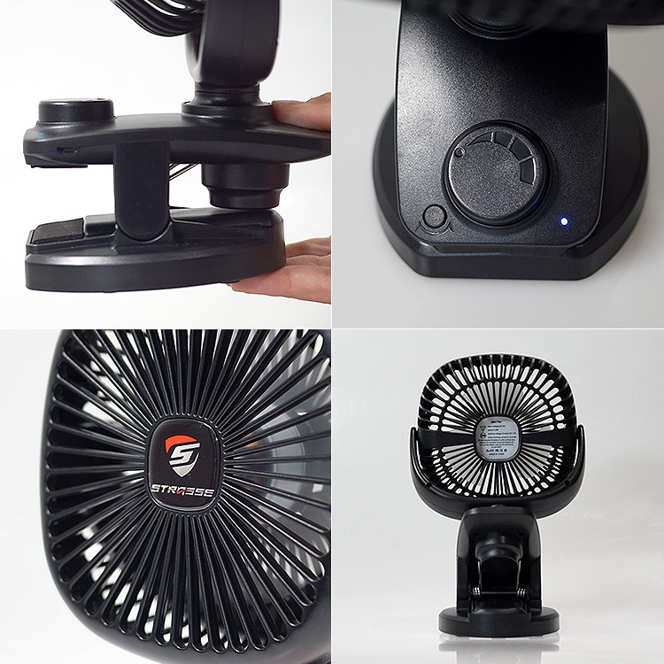 STRASSE 卓上扇風機 クリップ型 USB扇風機 コードレス扇風機 [ファン