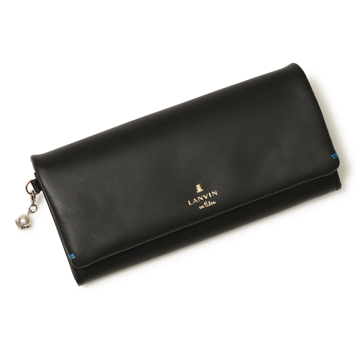 LANVIN en Bleu ランバンオンブルー 長財布 かぶせ レディース 本革