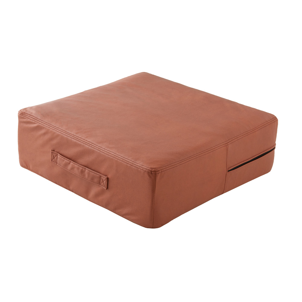 トランポリン クッション 58×58cm ポケットコイル レザーファブリック