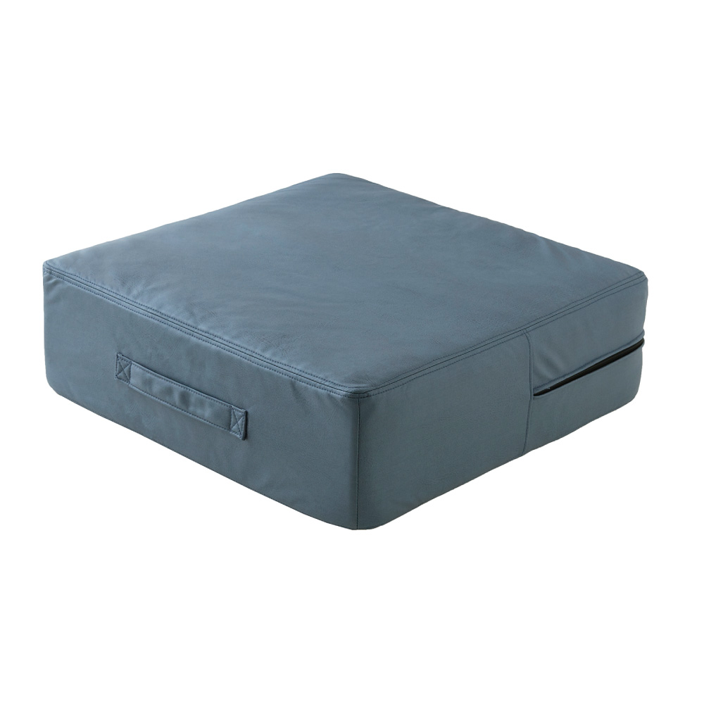 トランポリン クッション 58×58cm ポケットコイル レザーファブリック