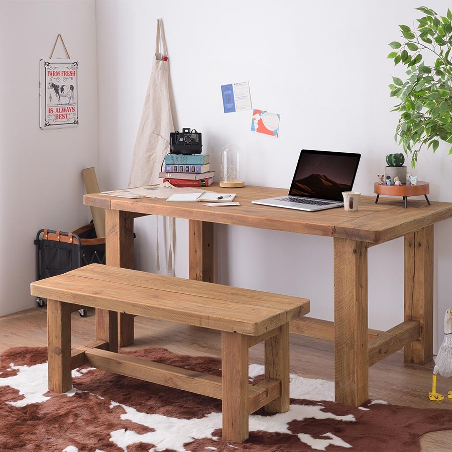 古材 テーブル 160 作業台 デスク 会議テーブル 什器 テレワーク 在宅