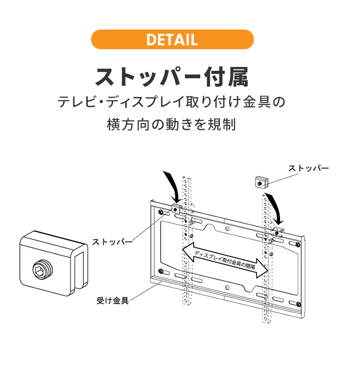 爆買 テレビ 壁掛け 金具 薄型 19〜43V ブラック 固定式 水平器付き