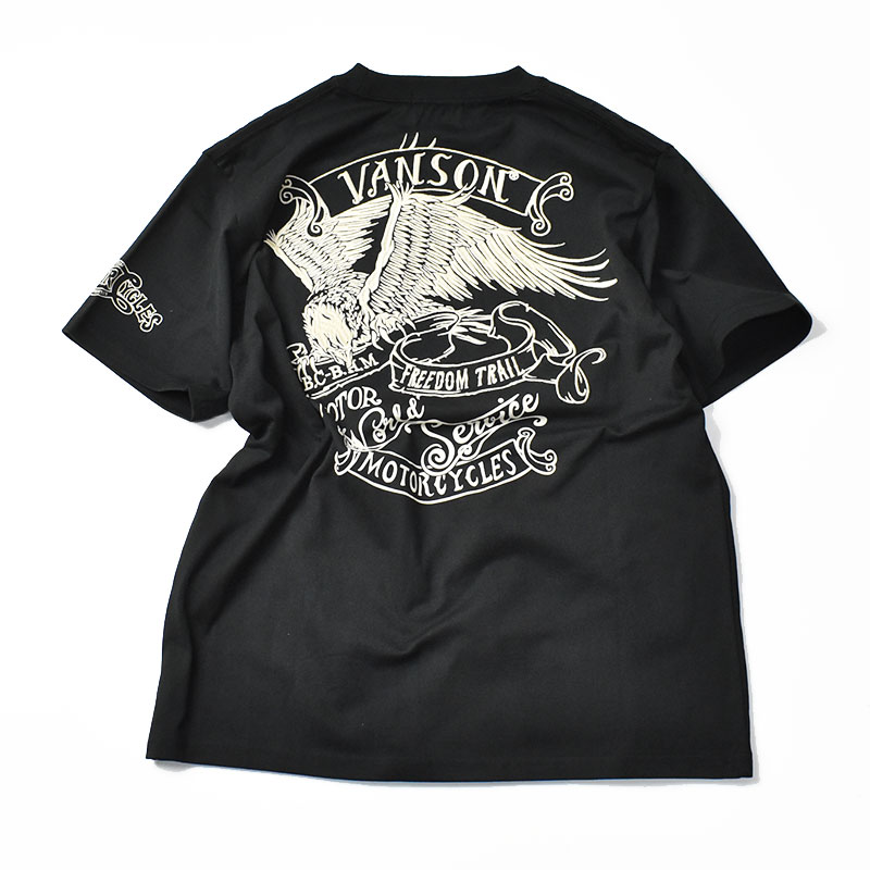 VANSON（バンソン） 半袖 Tシャツ EAGLE イーグル 刺繍 プリント