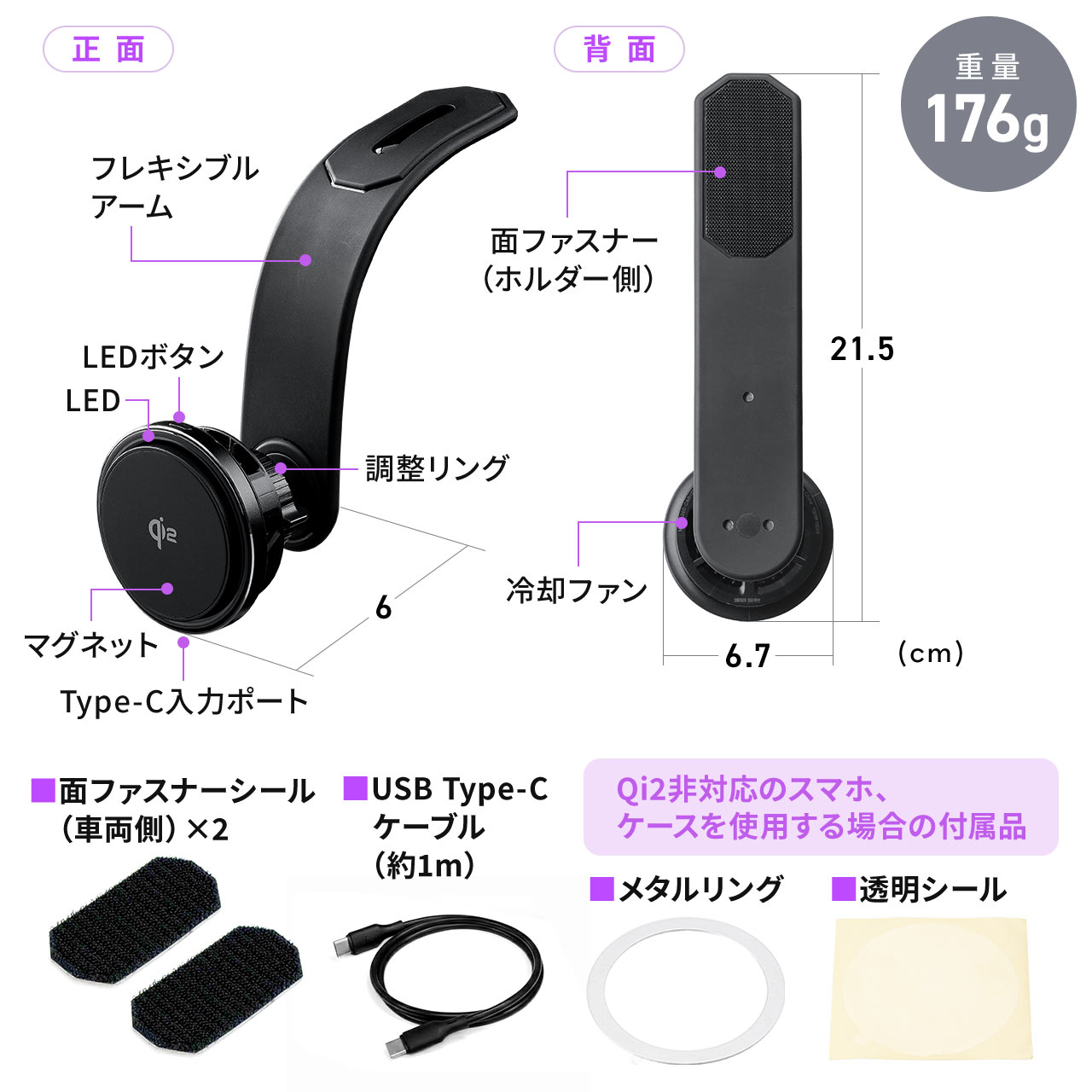 SANWA SUPPLY（サンワサプライ） スマホホルダー 車載ホルダー MagSafe