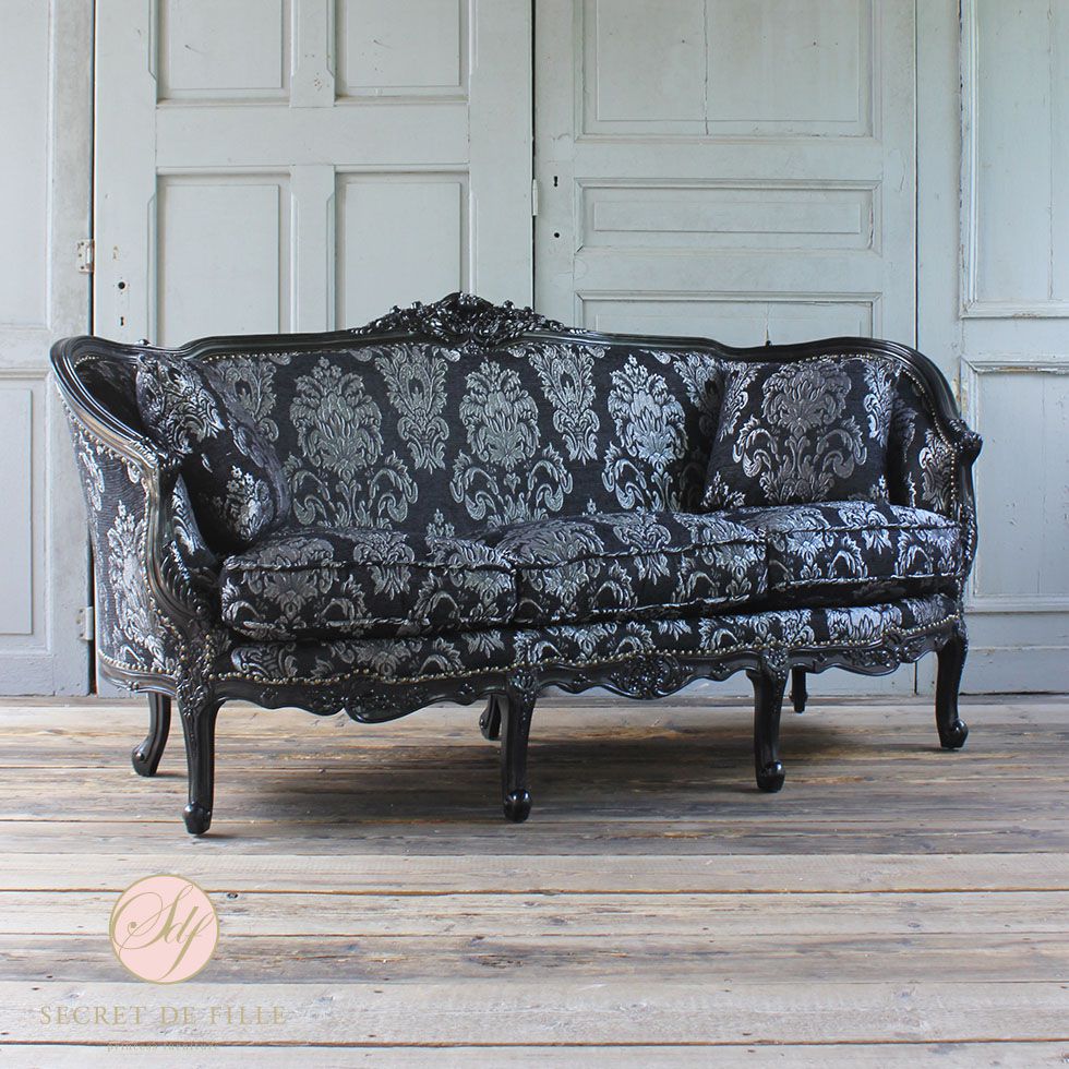 イタリアン ソファ 3人掛け アンティーク ロココ 姫系 猫脚 PUレザー