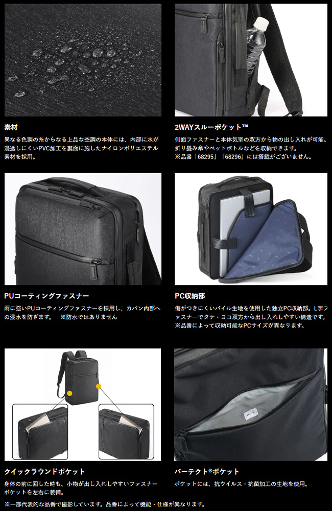 エース ジーンレーベル ガジェタブルヘザー ビジネスリュック ace.GENE