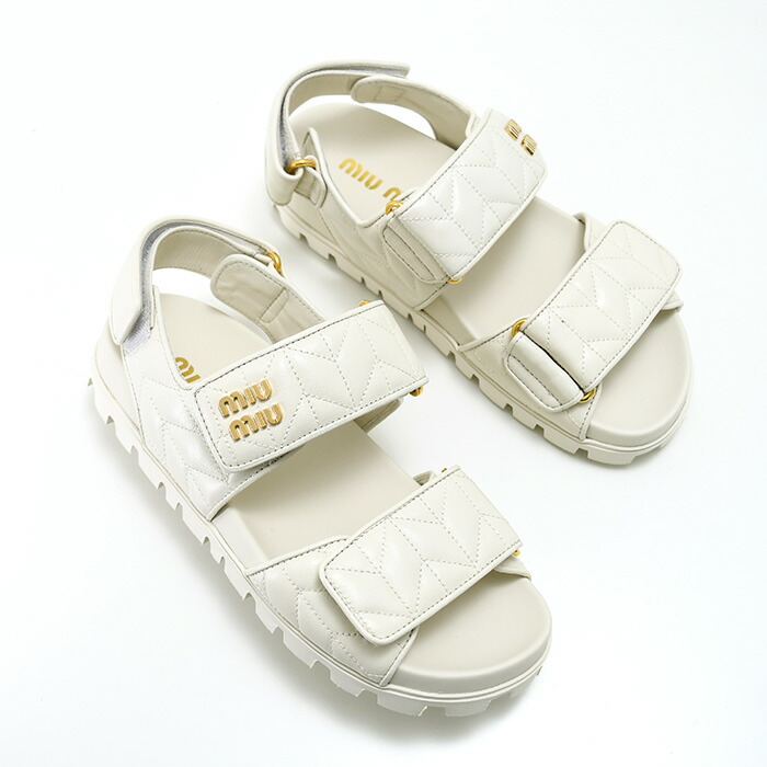 miu miu（ミュウミュウ） サンダル レザーサンダル ダブルストラップ