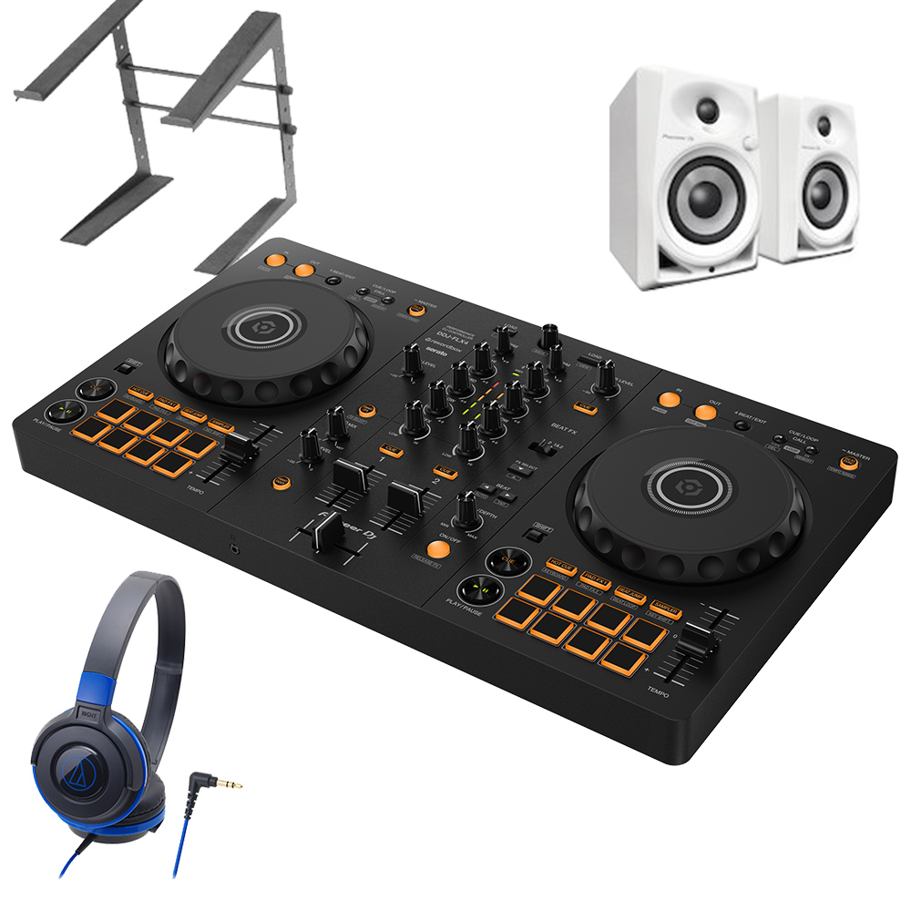 Pioneer DJ 〔DDJ-400後継機種〕 パイオニア DDJ-FLX4 + スピーカー+