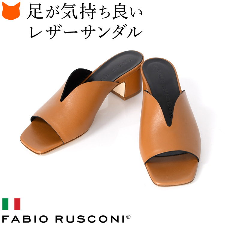 FABIO RUSCONI（ファビオルスコーニ） サンダル レディース 黒 太