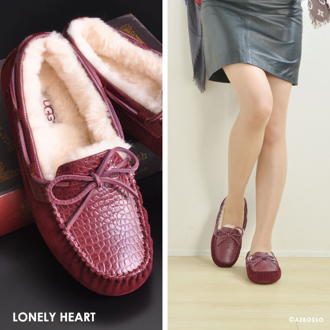 UGG（アグ） ダコタ クロコ モカシン スリッポン スエード レザー