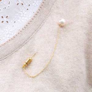 ブローチ あこや本真珠 ピンブローチ ラペルピン パール 8-8.5mm k18