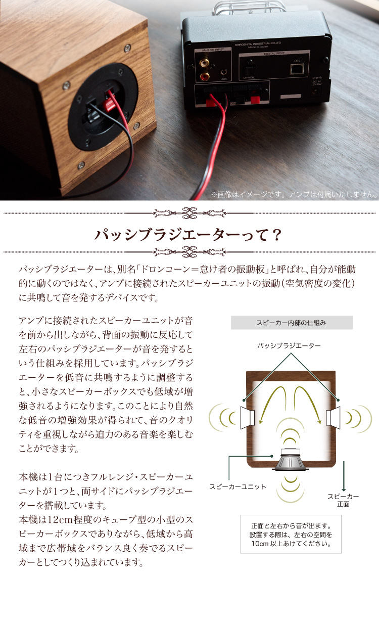 SOUNDWARRIOR SW-SP2 キューブ型 スピーカー 1Way＋パッシブ