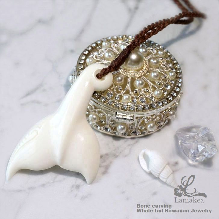 ハワイアンジュエリー ボーンカービング ネックレス ホエールテール