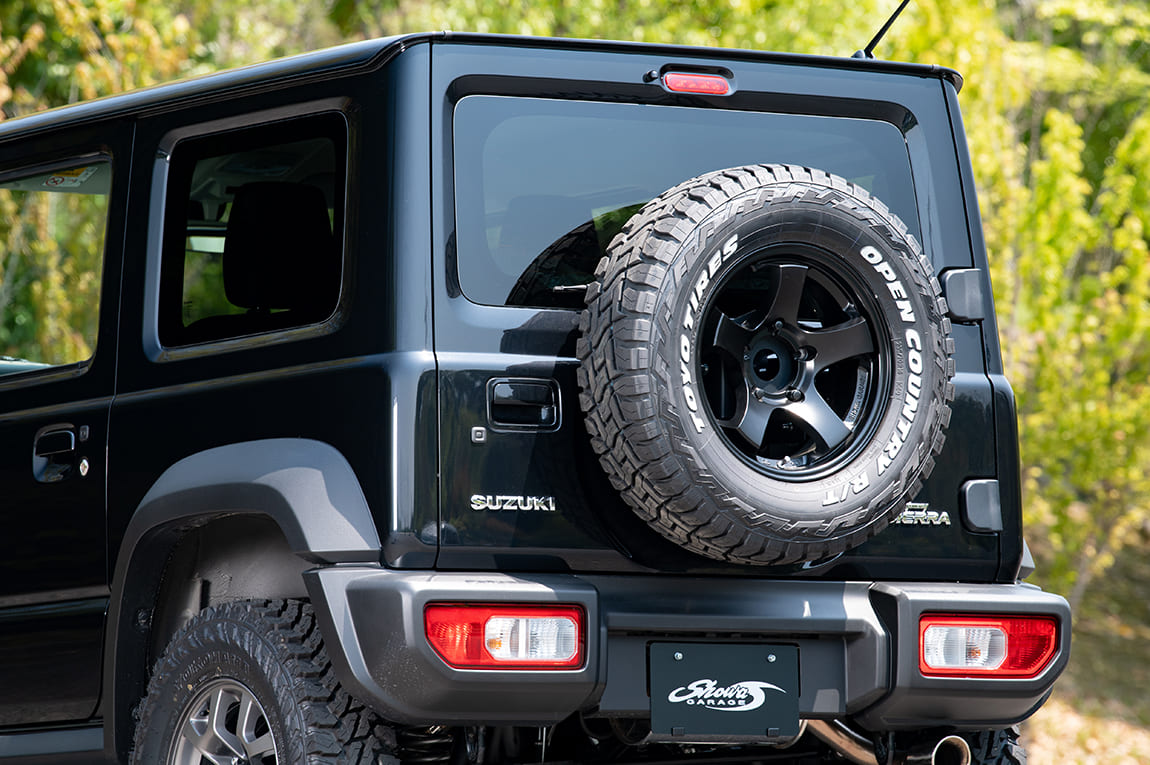 ショウワガレージ スペアタイヤ移動ブラケット 表向き 真上移動タイプ