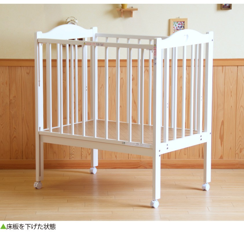 石崎家具 日本製 ベビーベッド「NEWファンシーミニ」 ミニサイズ ハイ