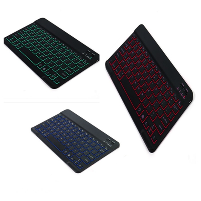 Bluetooth キーボード 超薄 7カラーLEDバックライト タブレット iPad