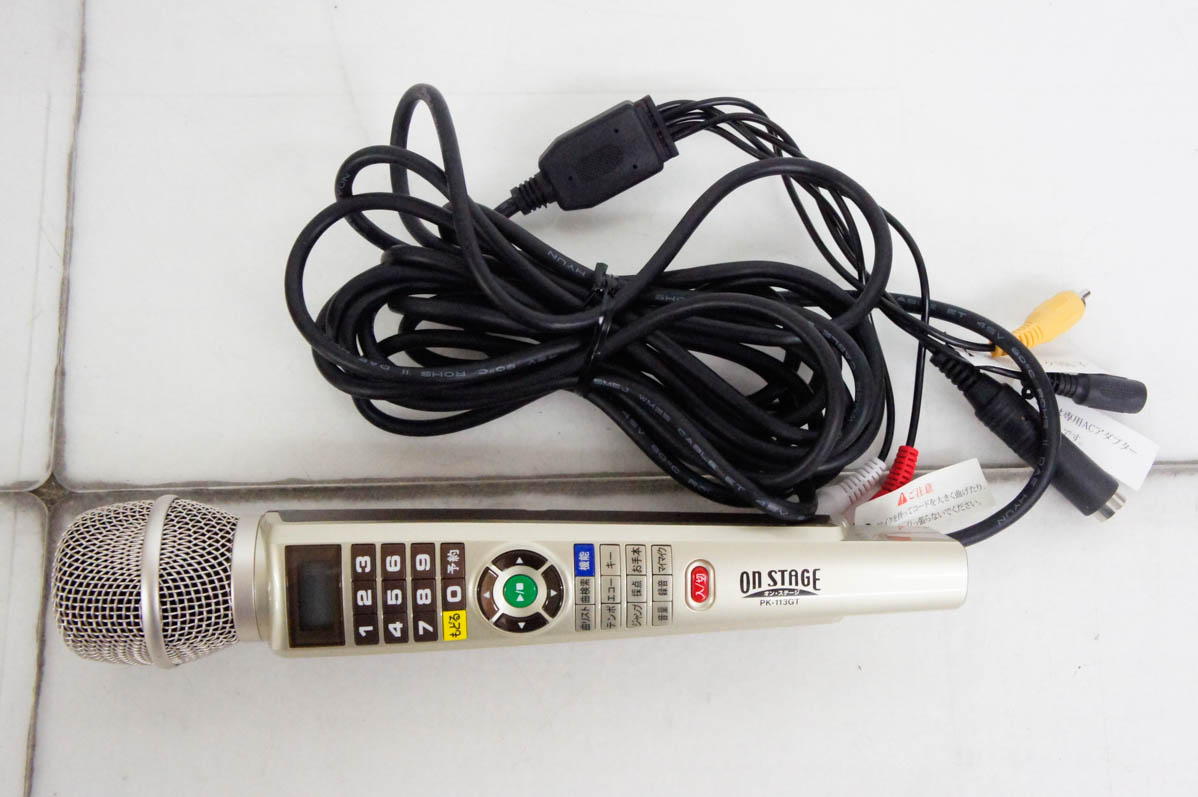 中古 ペアマイク付き ON STAGE オンステージ 家庭用カラオケ PK-113GT