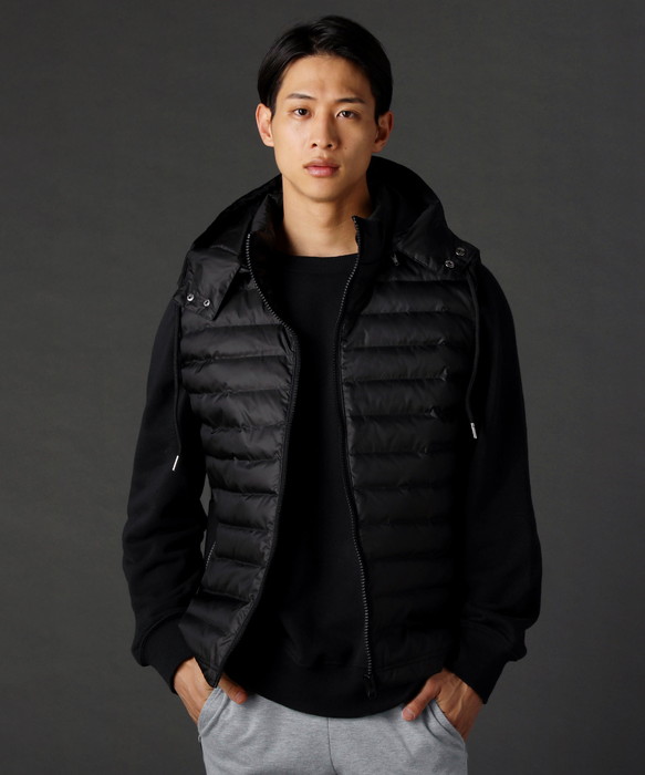 ダウンベスト ベスト アウター メンズ 秋 冬 2way フード脱着 スタンド