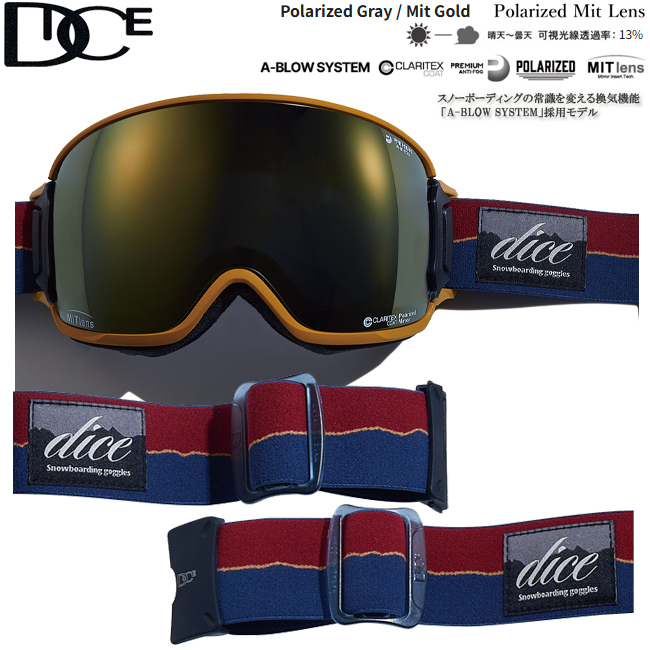 スノーゴーグル BANK バンク DICE ダイス MITレンズ POLARIZED 偏光