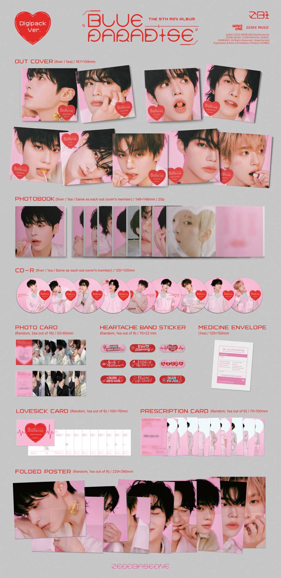 25/2/25 韓国発売】ZEROBASEONE ゼロベースワン ZB1 ゼベワン 5TH MINI