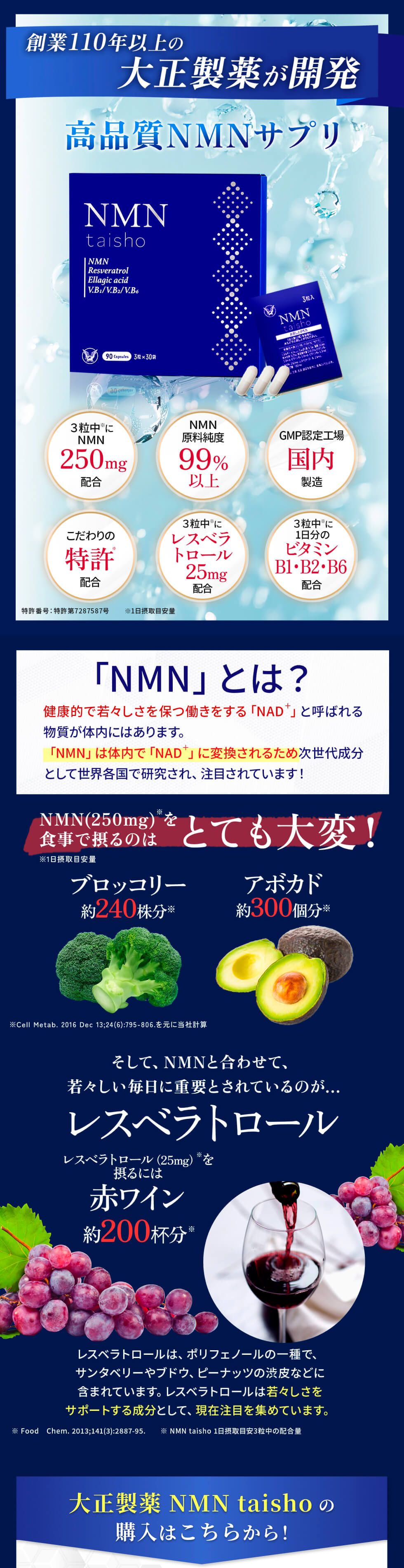 大正製薬 公式 NMN taisho 1袋3粒×30袋 90カプセル サプリメント