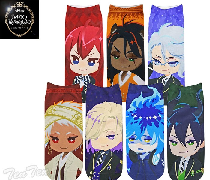 ディズニー ツイステッドワンダーランド プリントソックス アズール