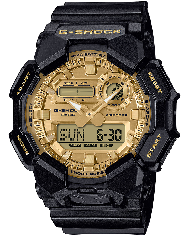 G-SHOCK ブラック&ゴールド 10年バッテリー ビッグケース GA-010GGB
