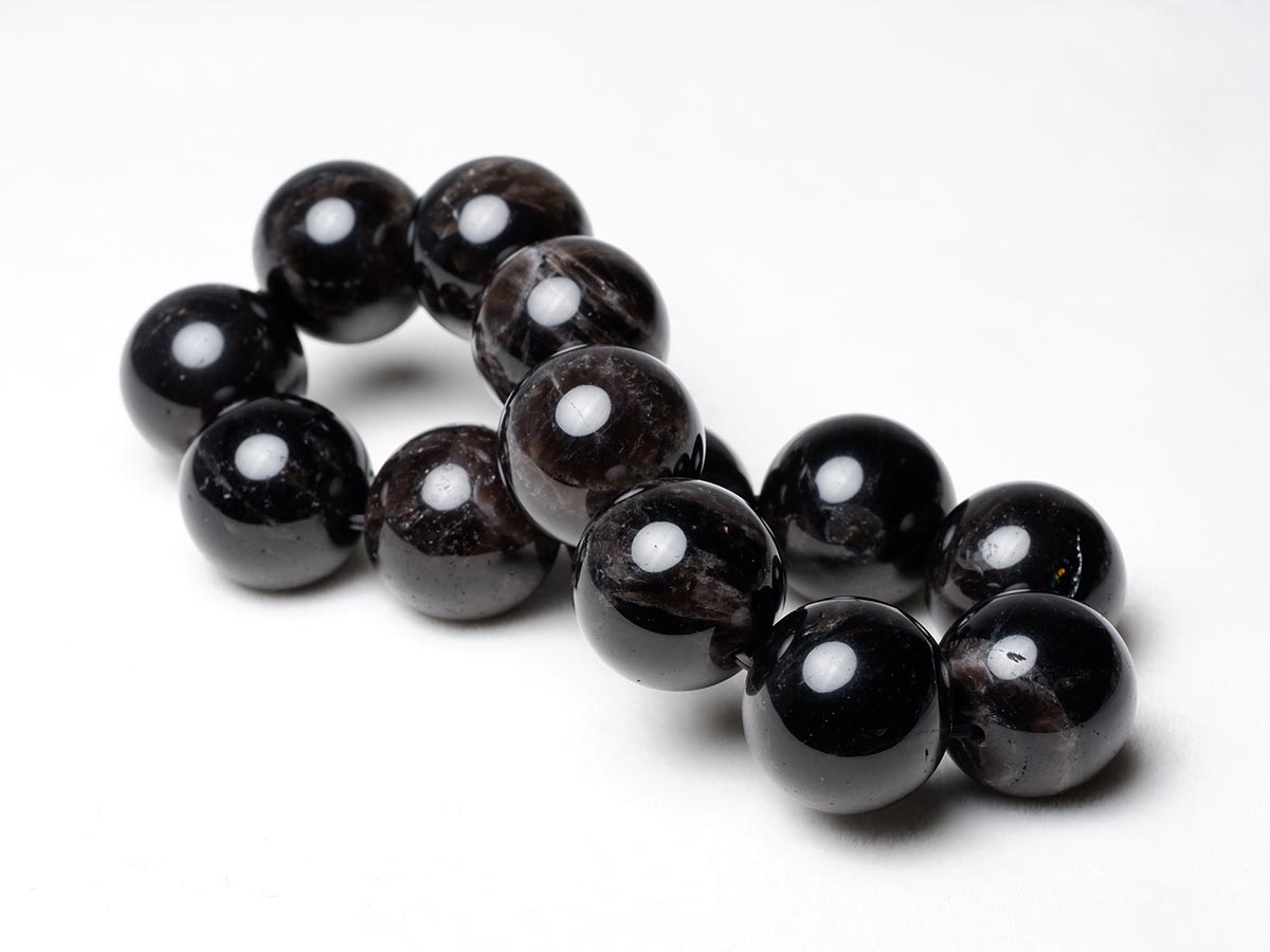 モリオン ブレスレット 18mm 黒水晶 ブレス 一点物 メール便送料無料