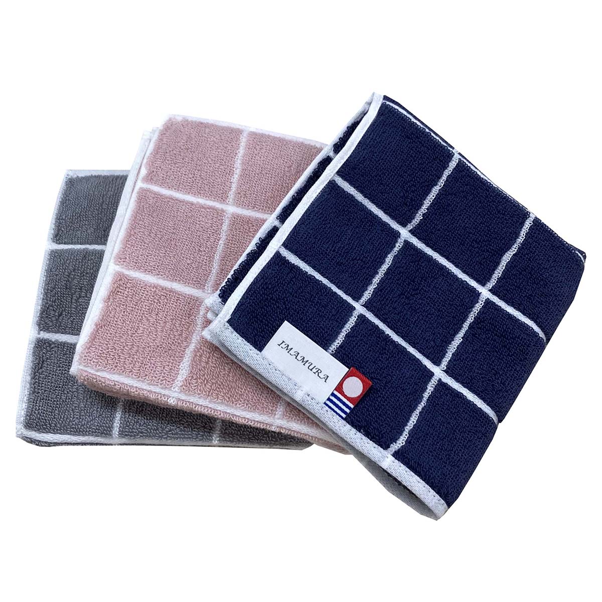 今治タオル タオルハンカチ 3枚組 25x25cm グラフチェック 日本製 吸水