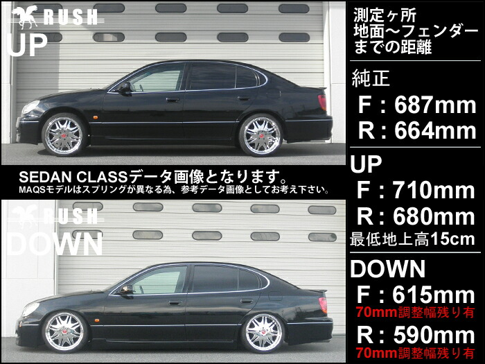 RUSH車高調 アリスト JZS161 JZS160 MAQSモデル 選べるレート