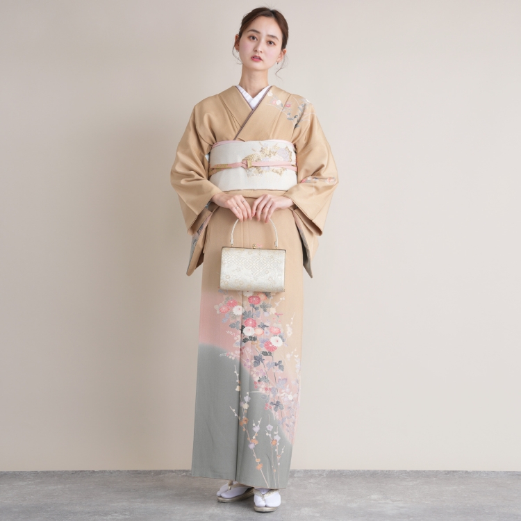 訪問着 レンタル おしゃれ 20点 フルセット 正絹 古典 レトロ 花