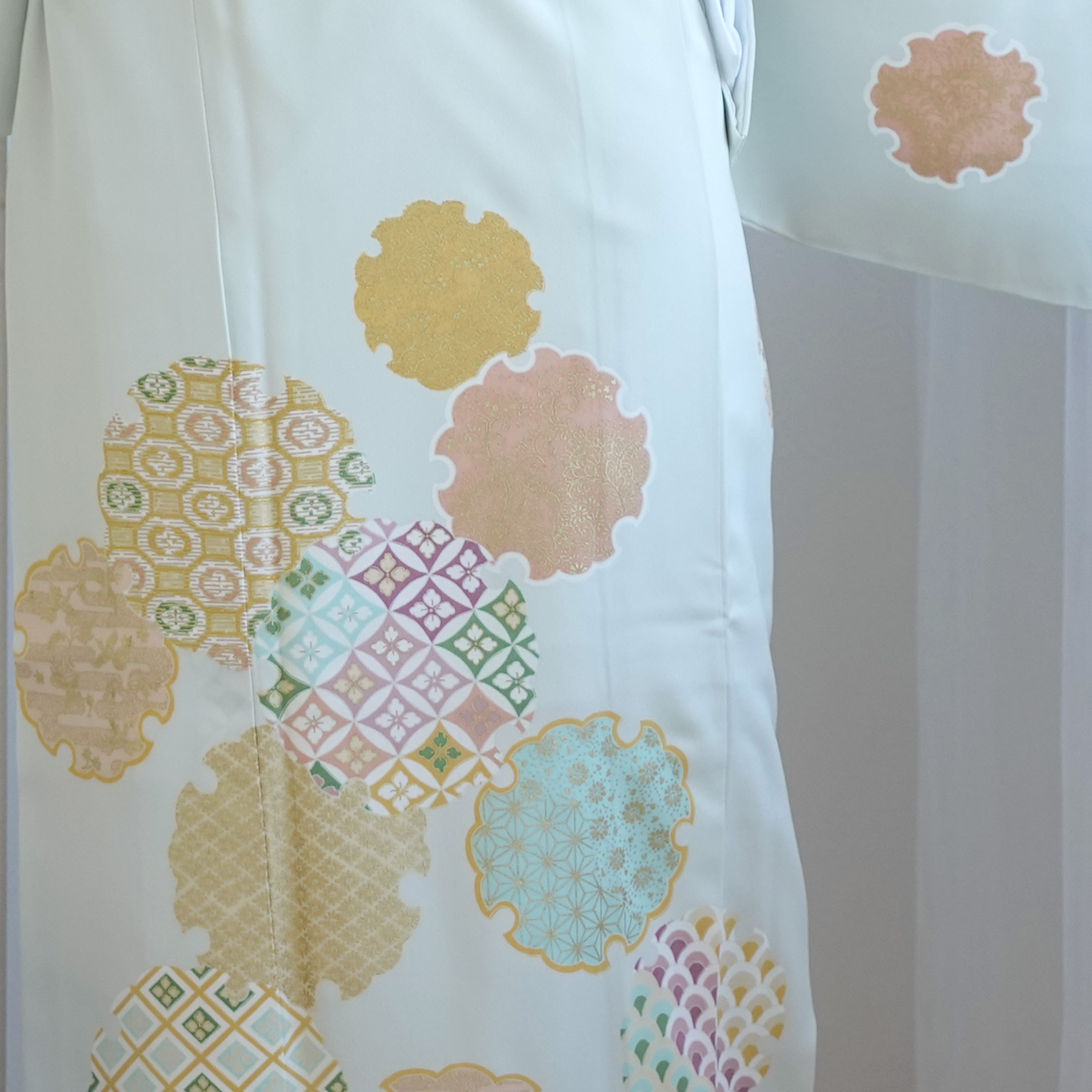 訪問着 レンタル おしゃれ 20点 フルセット 正絹 着物 雪輪 水色系