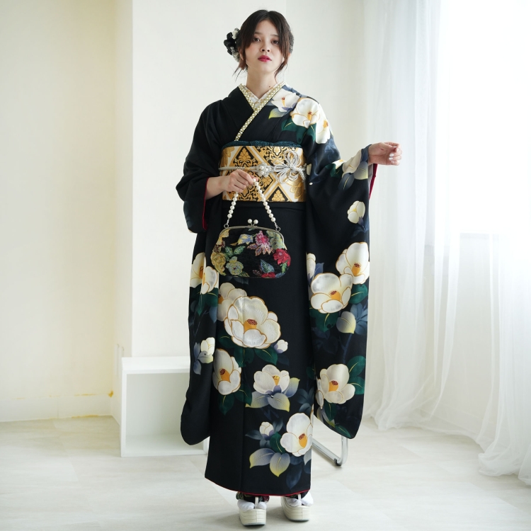 レンタル 振袖 成人式 21点セット 古典柄 レトロ アンティーク系 結婚