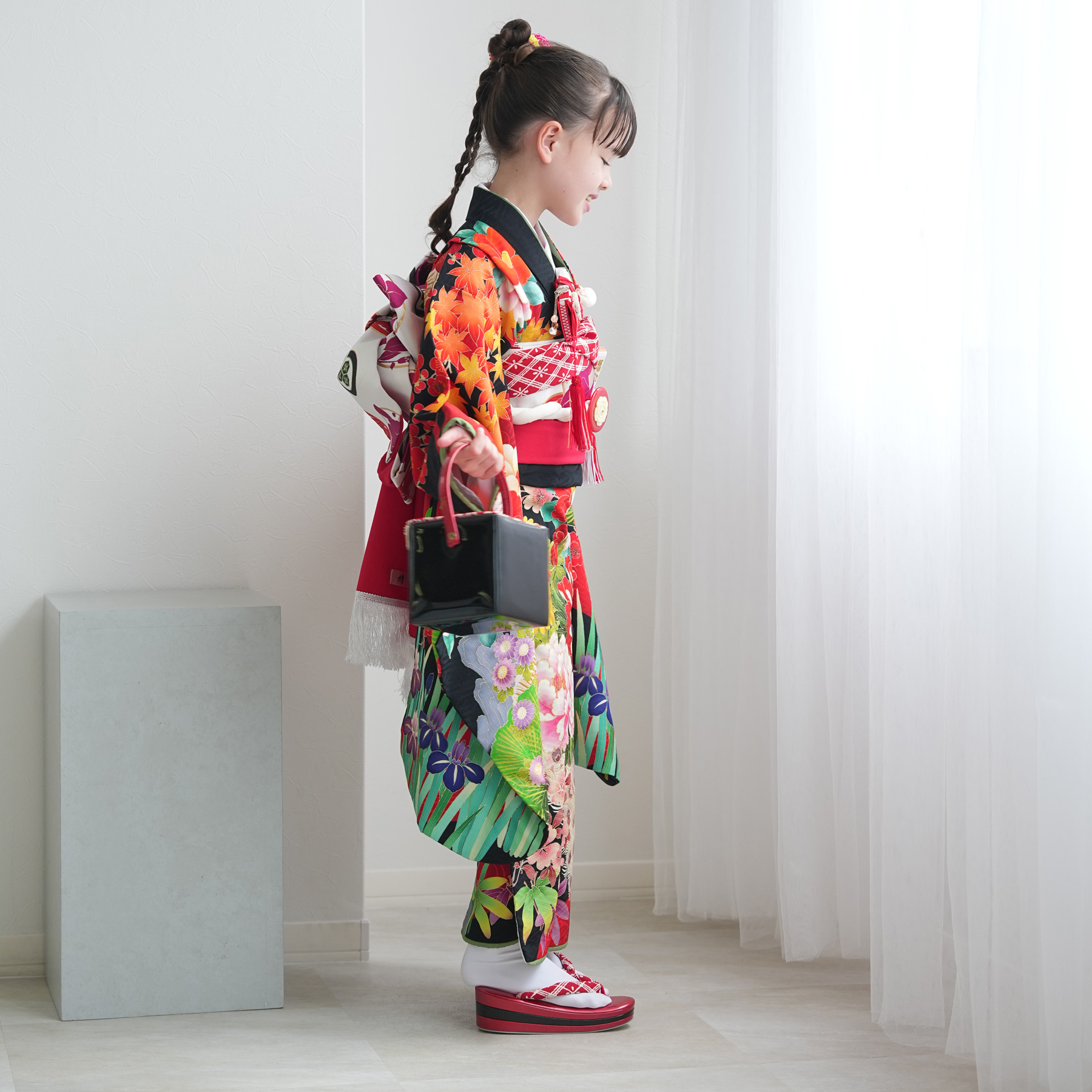 レンタル 七五三 着物 7歳 セット 九重×中村里砂 古典柄 レトロ