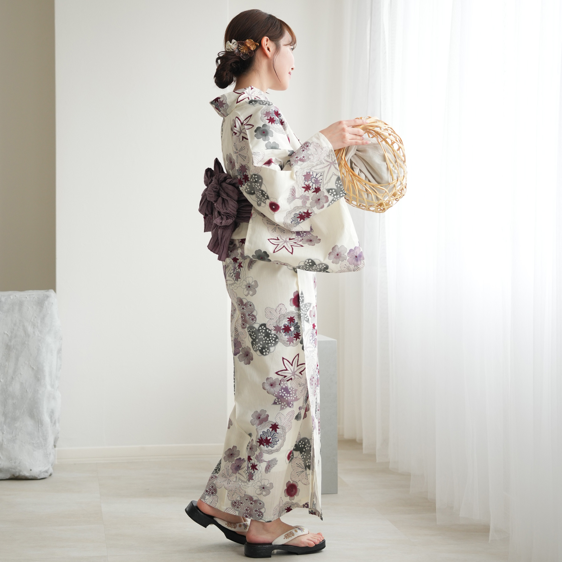 utatane 浴衣 レディース セット 高級変わり織 フリーサイズ 浴衣3点