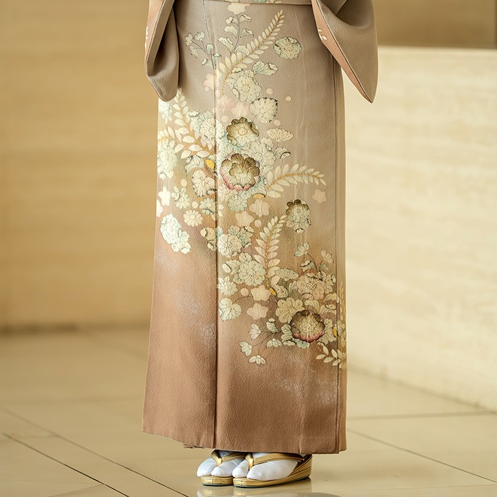 レンタル フルセット 高級正絹 訪問着 HO-FU315 白藤色 辻が花 結婚式