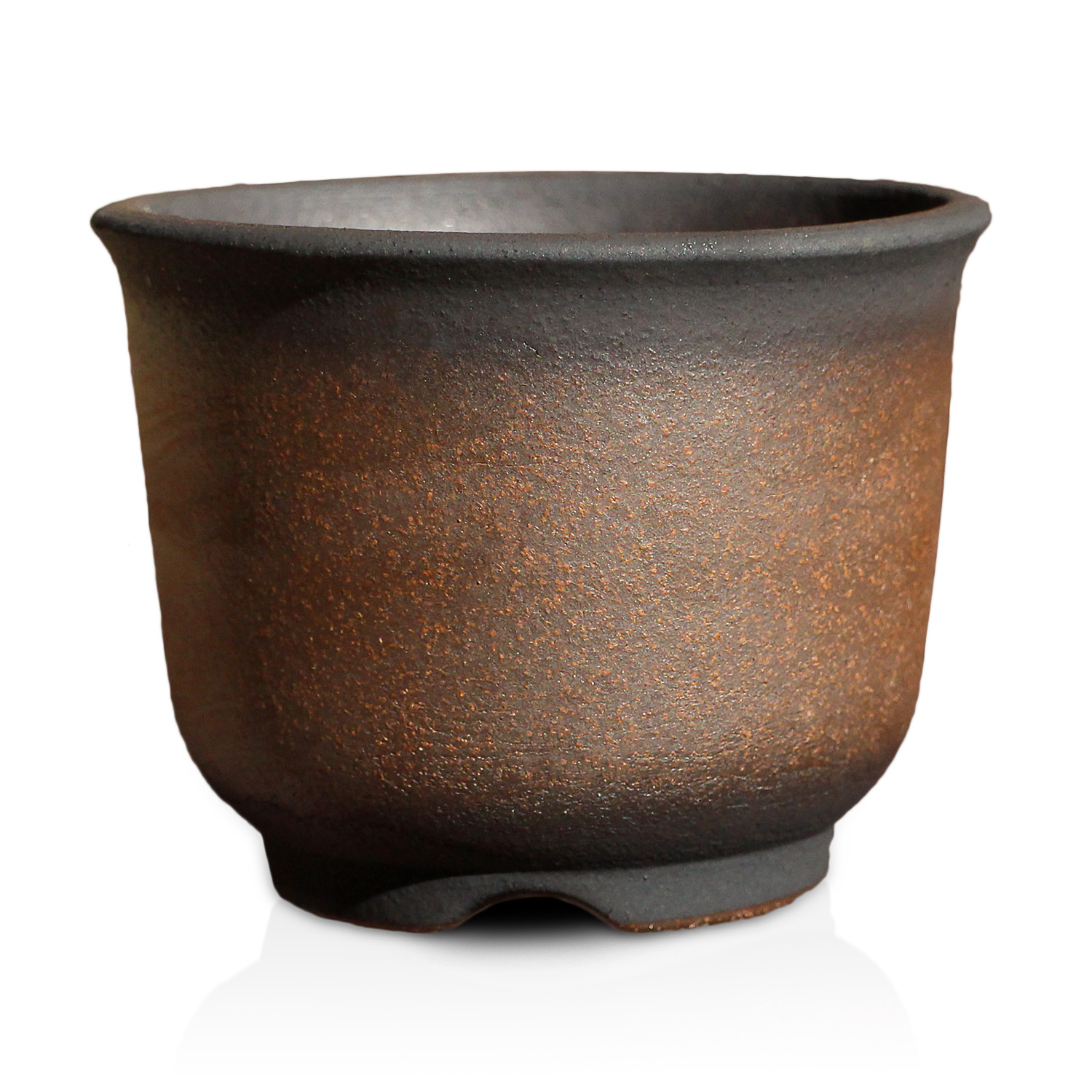 盆栽鉢 尻丸 3号クラス 四日市萬古焼 金彩 黒 赤吹 黒吹 金吹 5色 3.5