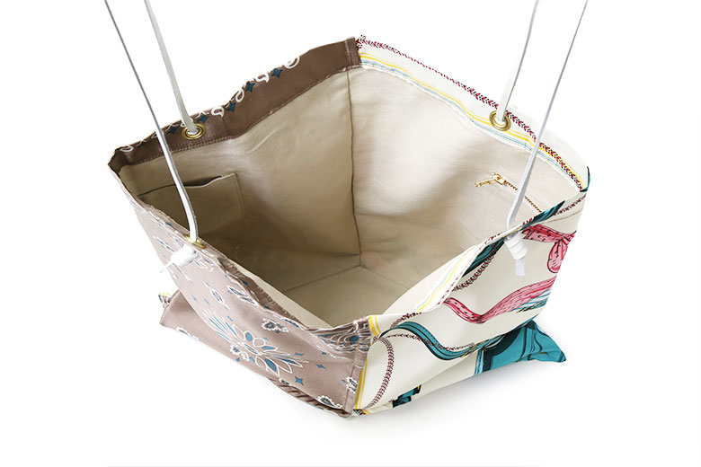 manipuri（マニプリ） トートバッグ Lサイズ スカーフプリント 肩掛け