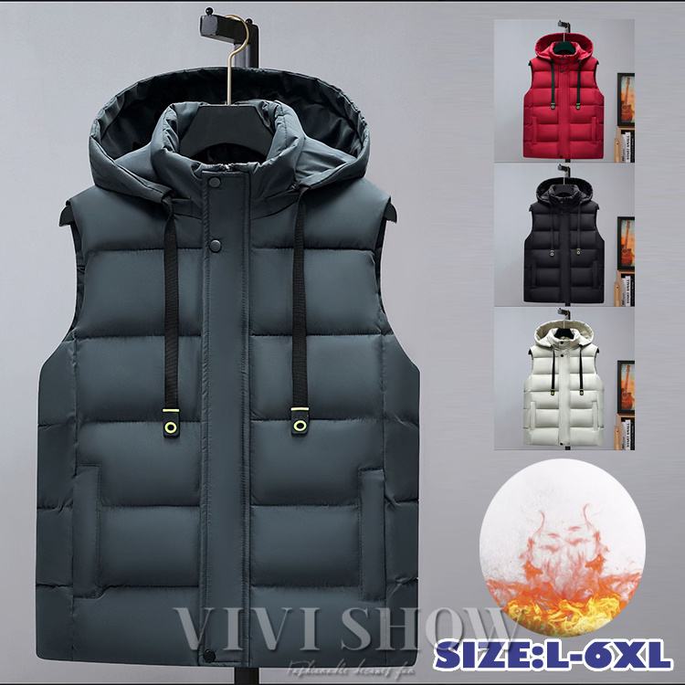 中綿ベスト メンズ ダウンベスト フード メンズベスト 冬 おしゃれ
