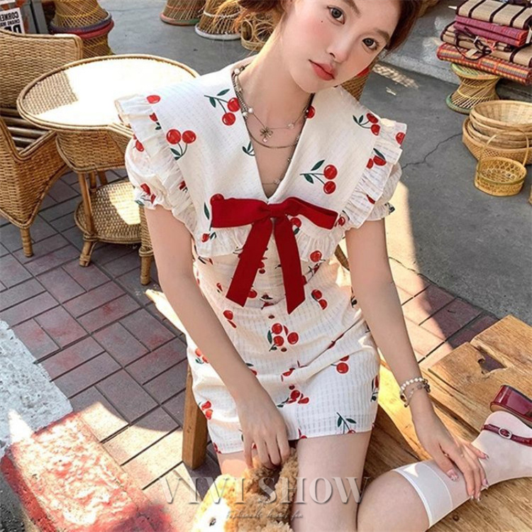 ワンピース ミニワンピース レディース ミニ丈 リボン ノースリーブ