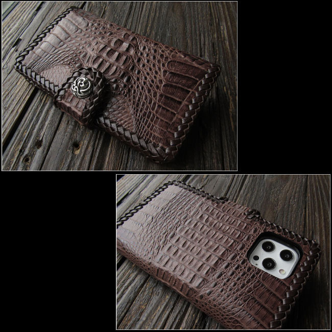 カイマン アリゲーター ワニ革 クロコダイル iPhoneケース